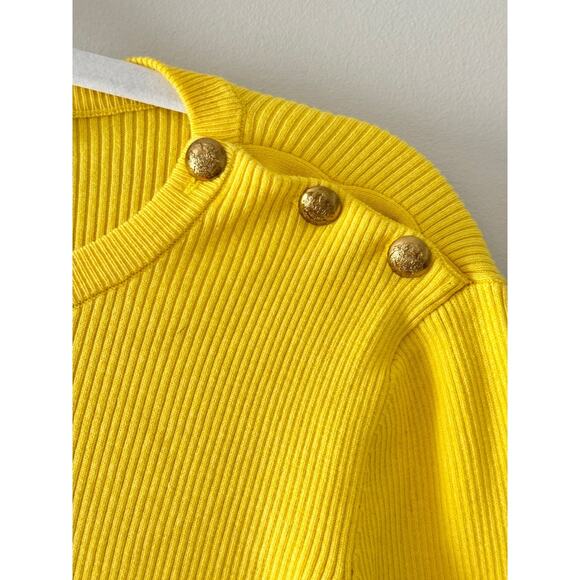 Lauren Ralph Lauren Ribbed Sweater Size XL Crewneck Long Sleeves Gold Buttons - Picture 6 of 9